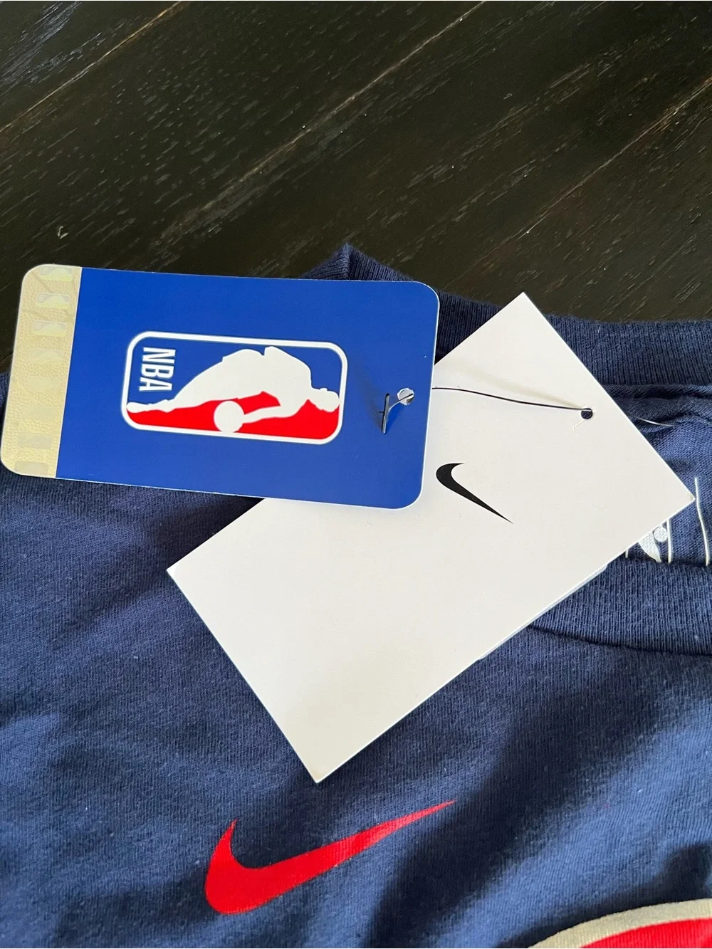 Nike Kids Navy Washington Wizards Short Sleeve Tee with Red & White Logo